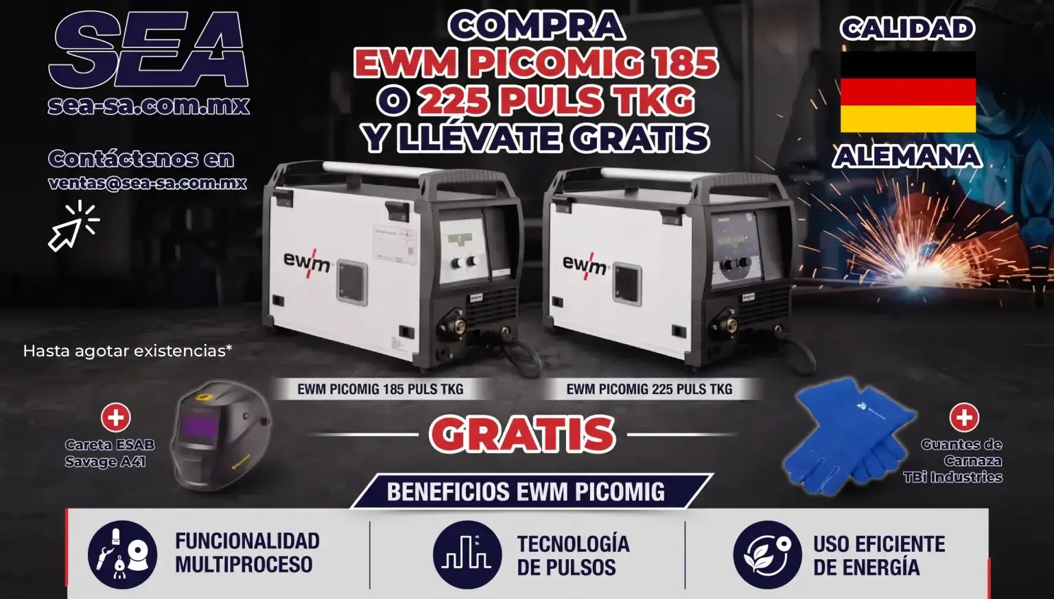¡Promoción! Compra EWM Picomig 185 o 225 y llévate GRATIS tu equipo de protección